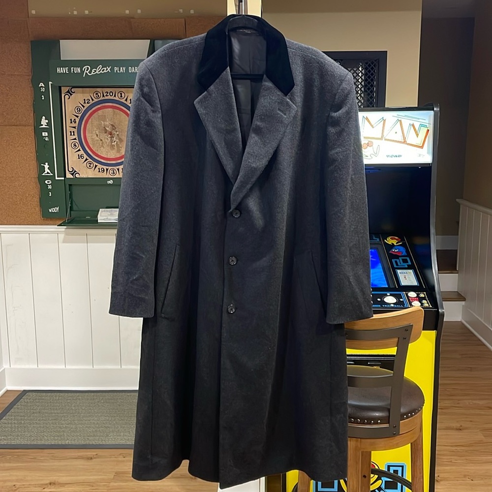 Petrocelli Uomo Long Coat 50R. Wool Blend with 19% Cashmere. Gray